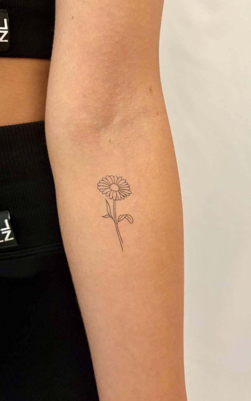 Gänseblümchen Temporäres Tattoo | 2Er Set/Fake Blume Schwarz von Etsy - TemporaryTattooInc