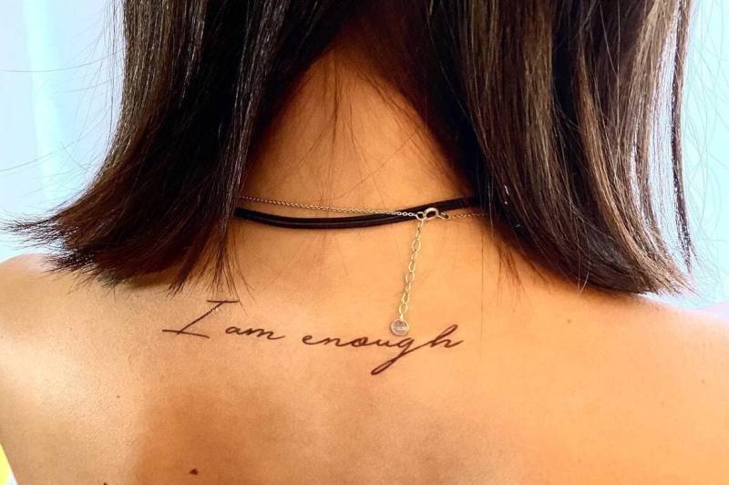 Ich Bin Genug Temporäres Tattoo | 2Er Set/Zitat Schriftzug von Etsy - TemporaryTattooInc