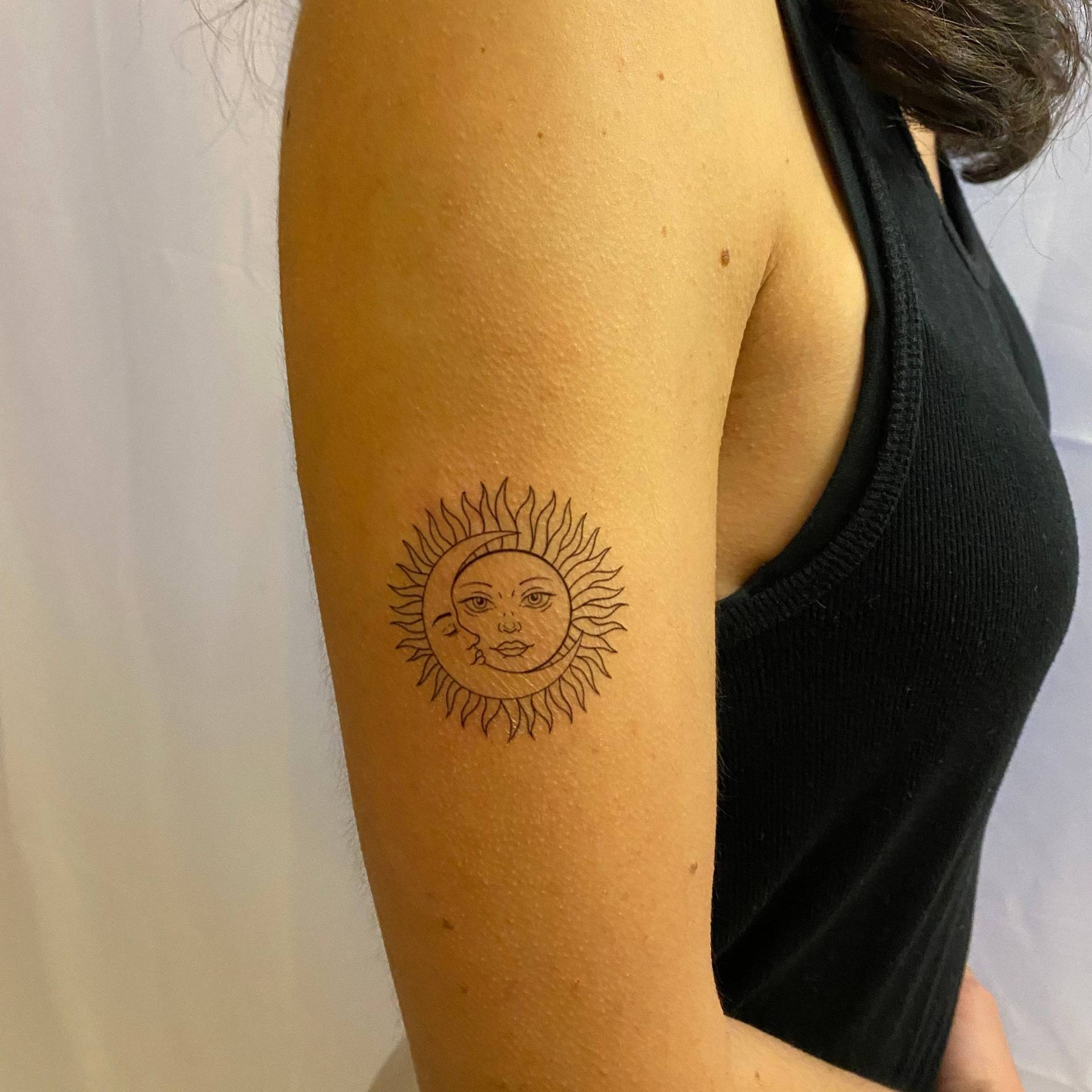 Mond Und Sonne Temporäres Tattoo | 2Er Set/Temp Fake von Etsy - TemporaryTattooInc