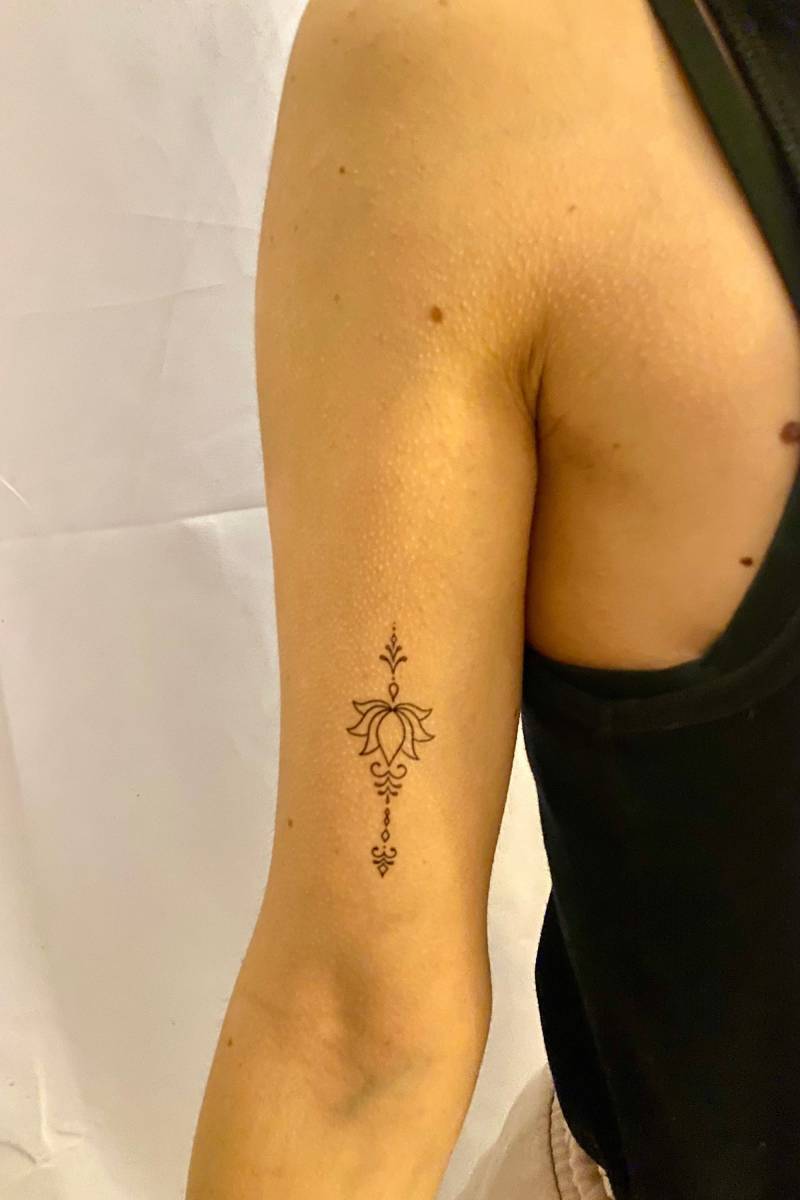 Unalome Lotus Temporäres Tattoo | 2Er Set/Boho Fake von Etsy - TemporaryTattooInc