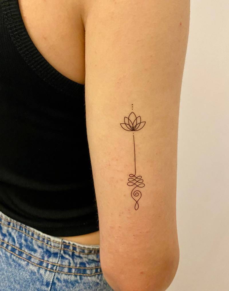 Unalome Lotus Temporäres Tattoo | 2Er Set/Boho von Etsy - TemporaryTattooInc