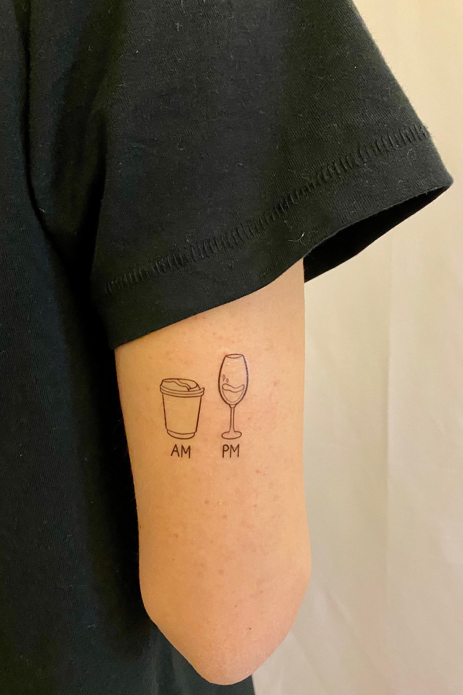 Weinglas Und Tasse Kaffee Temporäres Tattoo | 2Er Set von Etsy - TemporaryTattooInc