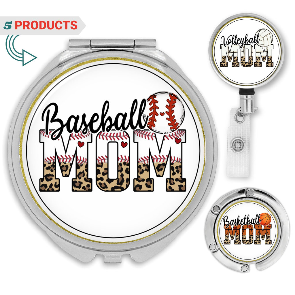 Basketball Mom Taschenspiegel, Baseball Halskette, Handtaschenaufhänger Stieftochter Geschenk, Personalisierte Ausweisrolle, Taschenhaken Für Tisch von Etsy - TerlisDesigns