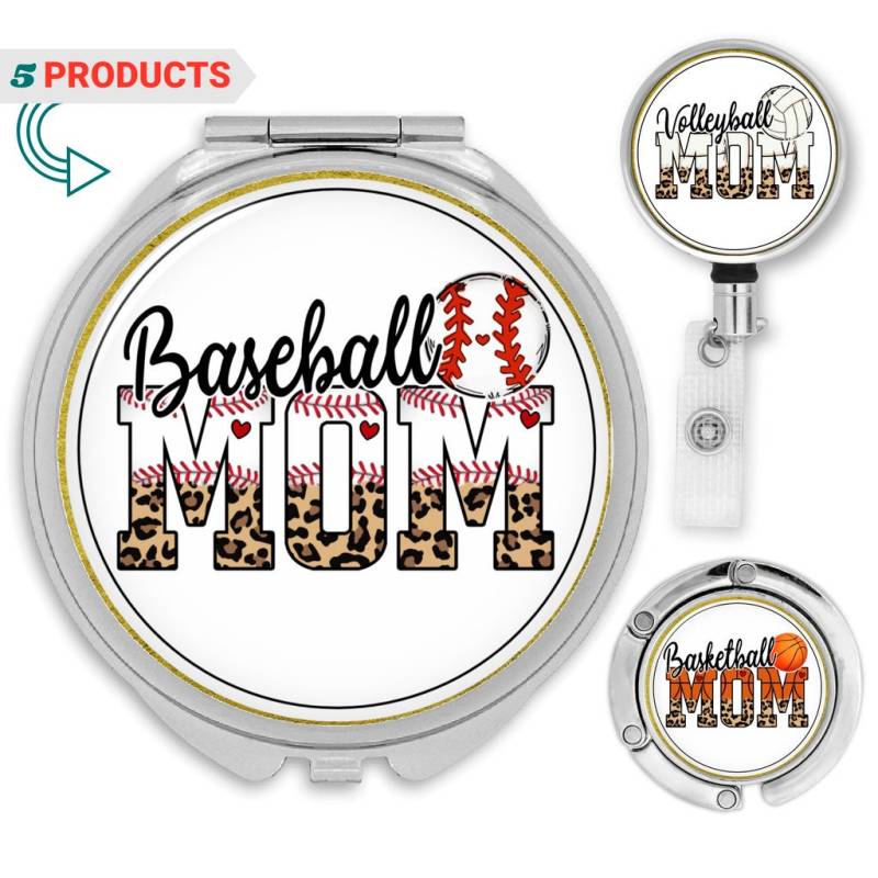 Basketball Mom Taschenspiegel, Baseball Halskette, Handtaschenaufhänger Stieftochter Geschenk, Personalisierte Ausweisrolle, Taschenhaken Für Tisch von Etsy - TerlisDesigns