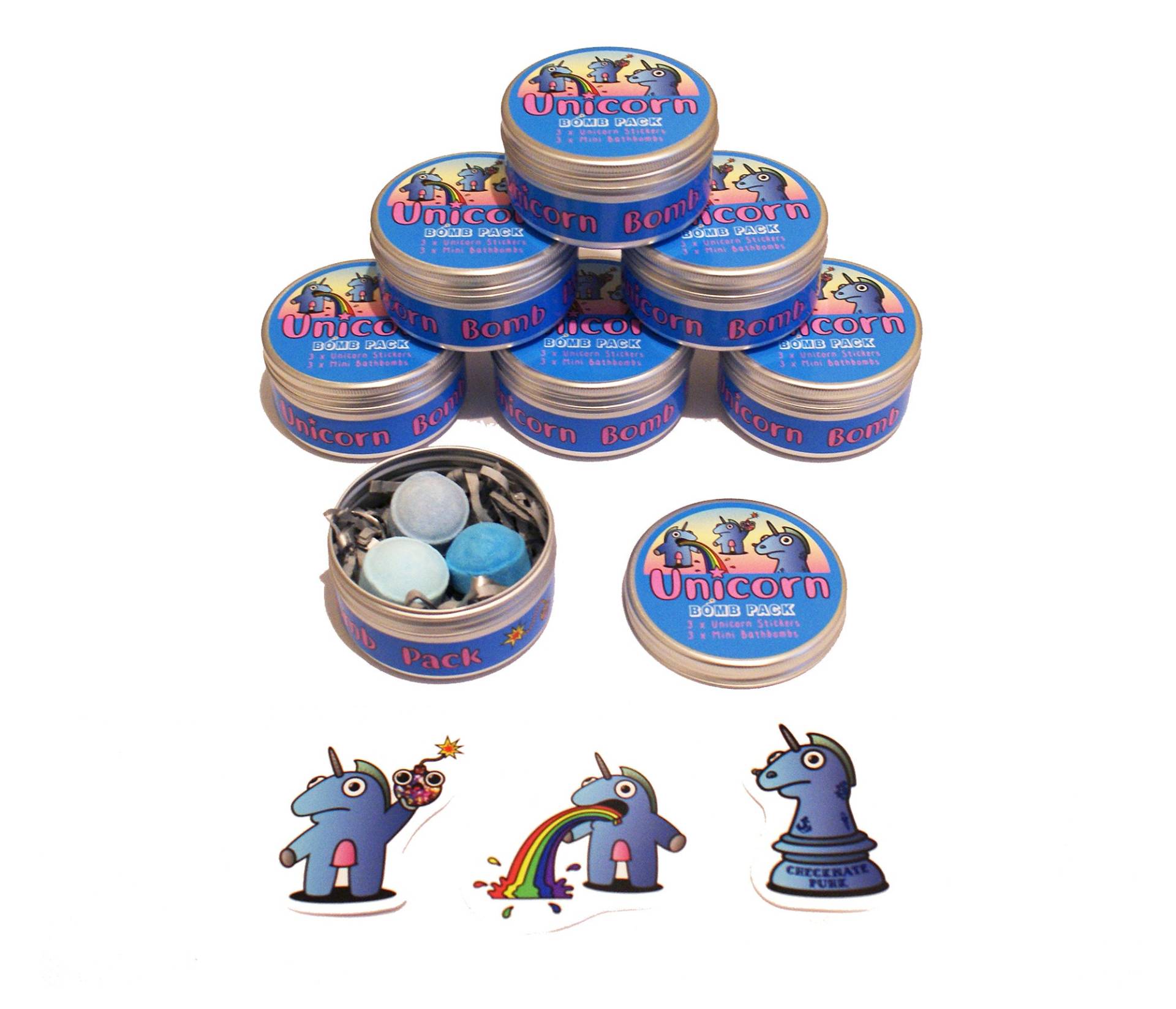 Einhorn Bomben Pack - 3x Badebomben, Aufkleber Blaue Dose Bad, Bomben, Sticker Pack, Geschenkdose, Einhorn, Graffiti, Kunst Einhorn Bomben Pack - 3x Badebomben, Aufkleber Blaue Dose Bad, Bomben, Sticker Pack, Geschenkdose, Einhorn, Graffiti, Kunst von Etsy - TheCreatureEmporium