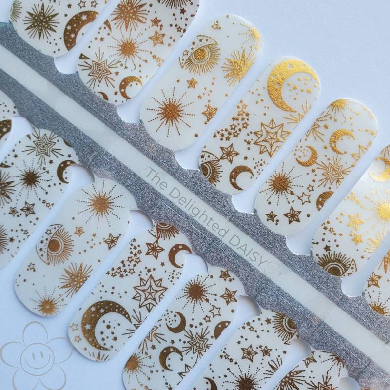 Celestial Sun Overlay Nail Wraps, Nagelstreifen, Nagelaufkleber, Art von Etsy - TheDelightedDaisy