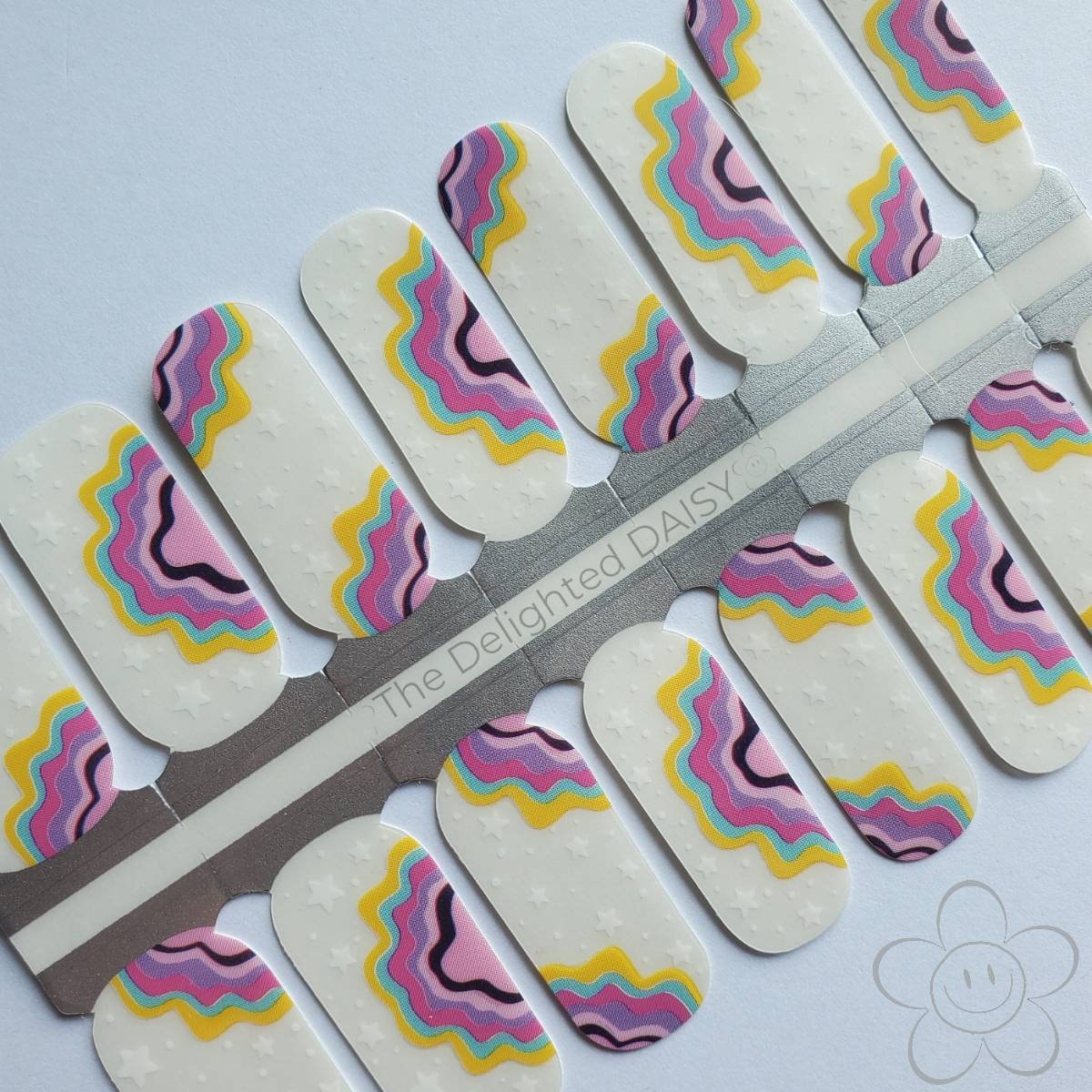 Groovy Transparente Negative Space Nail Wraps, Nagelstreifen, Nagelsticker, Nailart von Etsy - TheDelightedDaisy