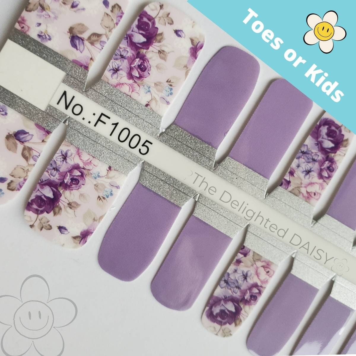 Lavendel Blumen Toe Nail Wraps Oder Kid Size Nagel Aufkleber Art von Etsy - TheDelightedDaisy