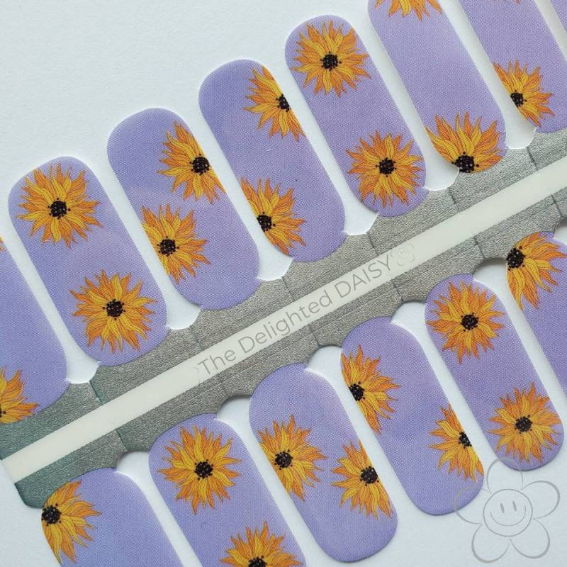 Lavendel Sonnenblume Nail Wraps, Nagel Aufkleber, Art von Etsy - TheDelightedDaisy