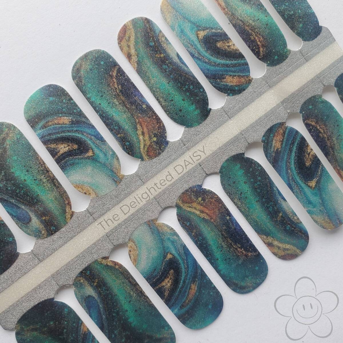 Pfau Swirl Marmor Nail Wraps, Nagelstreifen, Nagelaufkleber, Art von Etsy - TheDelightedDaisy