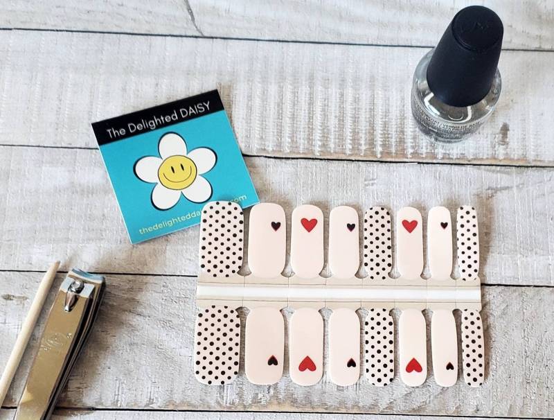 Polka Dot Sweetheart Nail Wraps, Nagelstreifen, Nagelaufkleber, Art von Etsy - TheDelightedDaisy