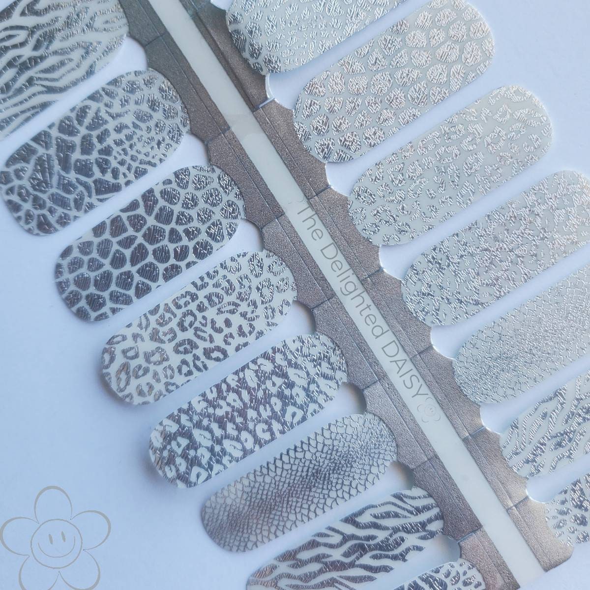 Silber Safari Nail Wraps, Nagelstreifen, Nagelaufkleber, Art von Etsy - TheDelightedDaisy