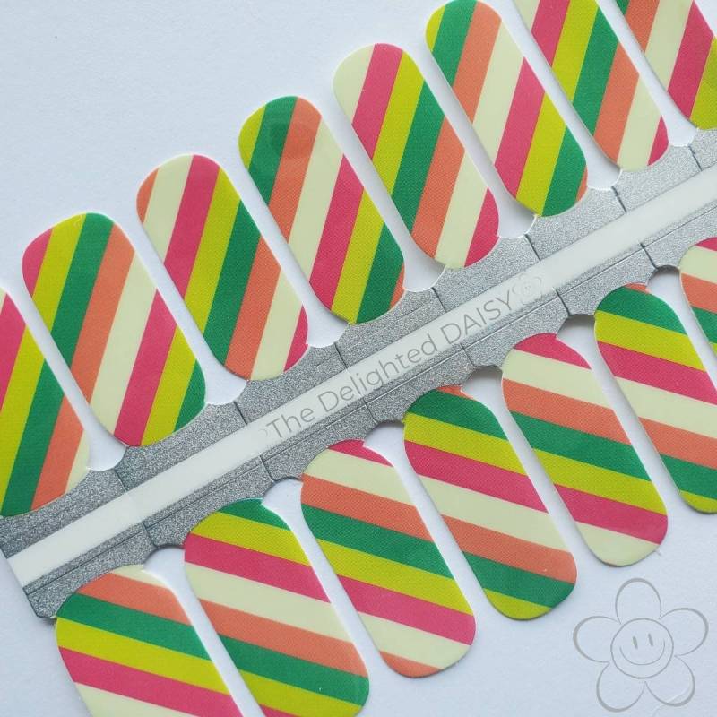 Summertime Stripe Nail Wraps, Nagelstreifen, Nagelaufkleber, Art von Etsy - TheDelightedDaisy