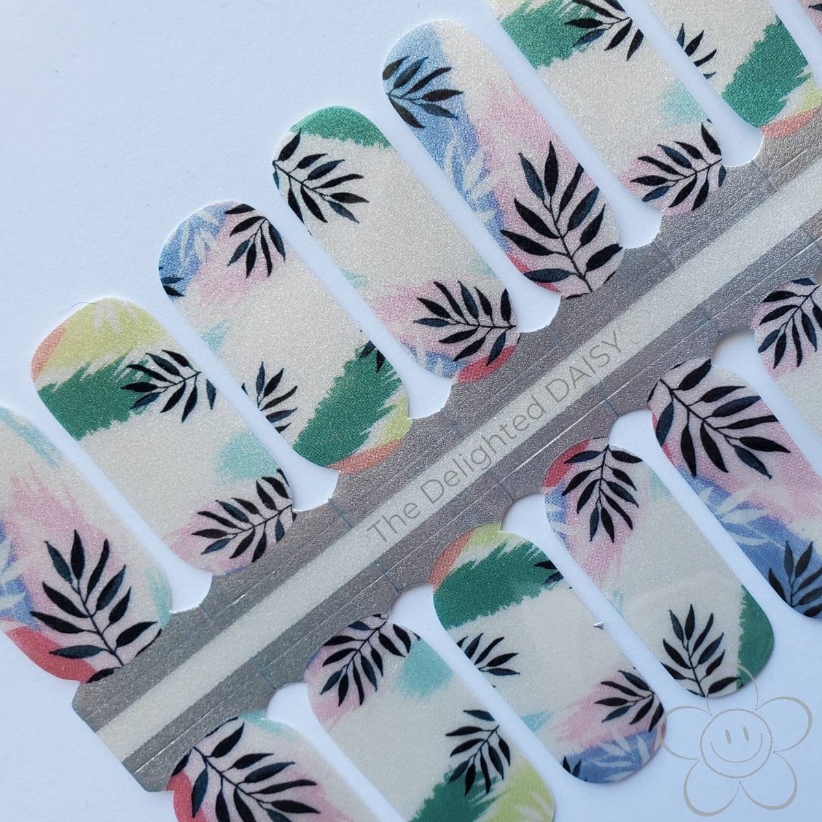 Tropical Vibes Abstrakte Nail Wraps, Nagelstreifen, Nagelaufkleber, Art von Etsy - TheDelightedDaisy