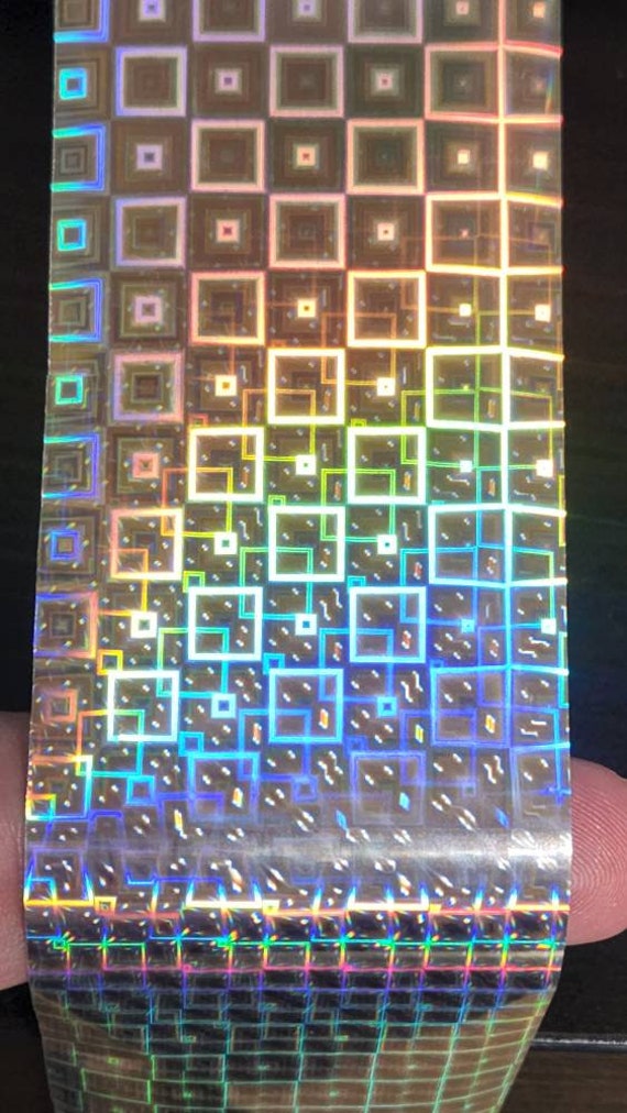 Silber Holographic Dancing Squares Einzelstreifen von Etsy - TheFoilingRockLady