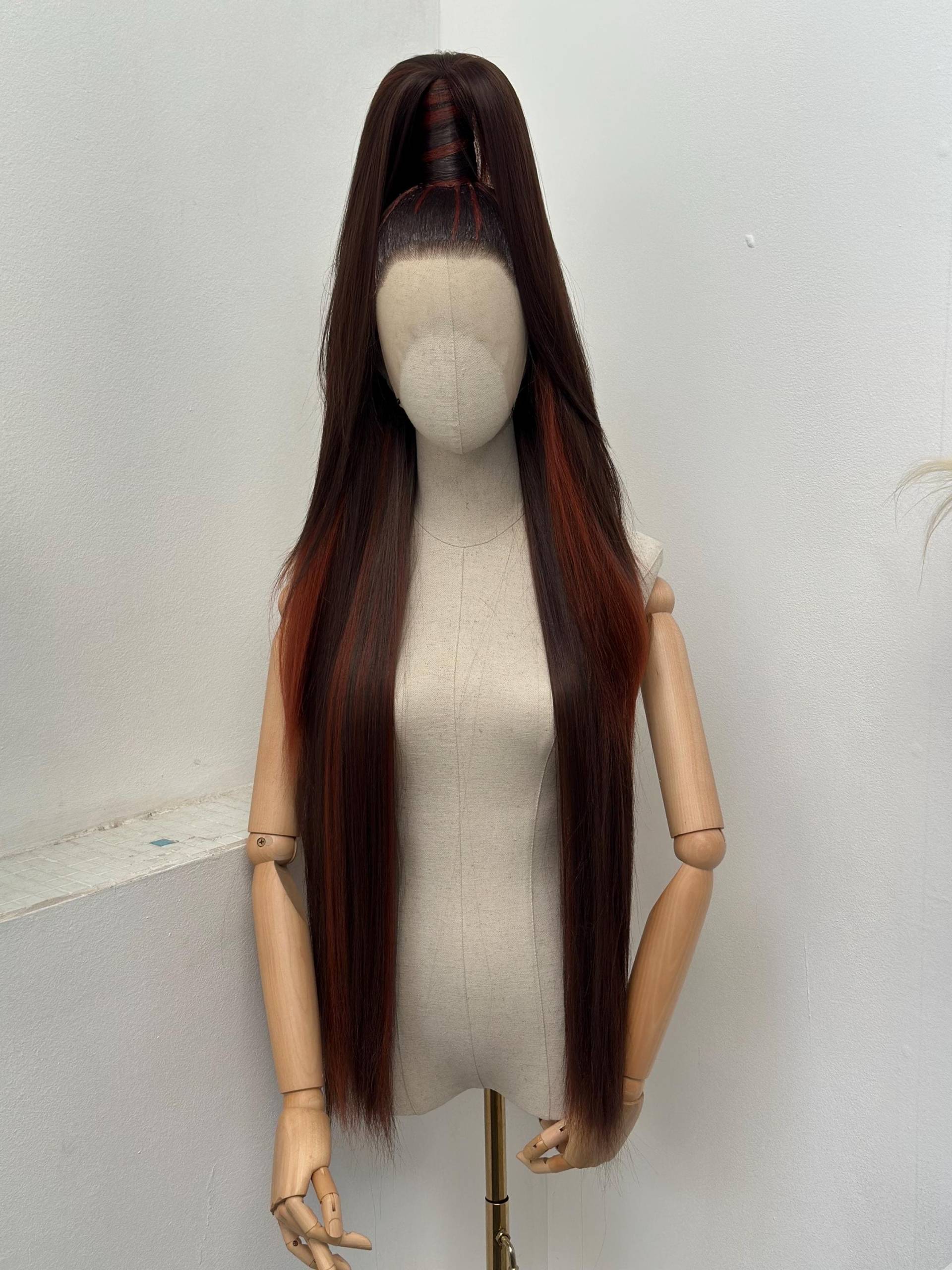 Classy Sleek Ponytail Wig Brown-Ginger Mix Classy Sleek Ponytail Wig Brown-Ginger Mix von Etsy - TheGingHair