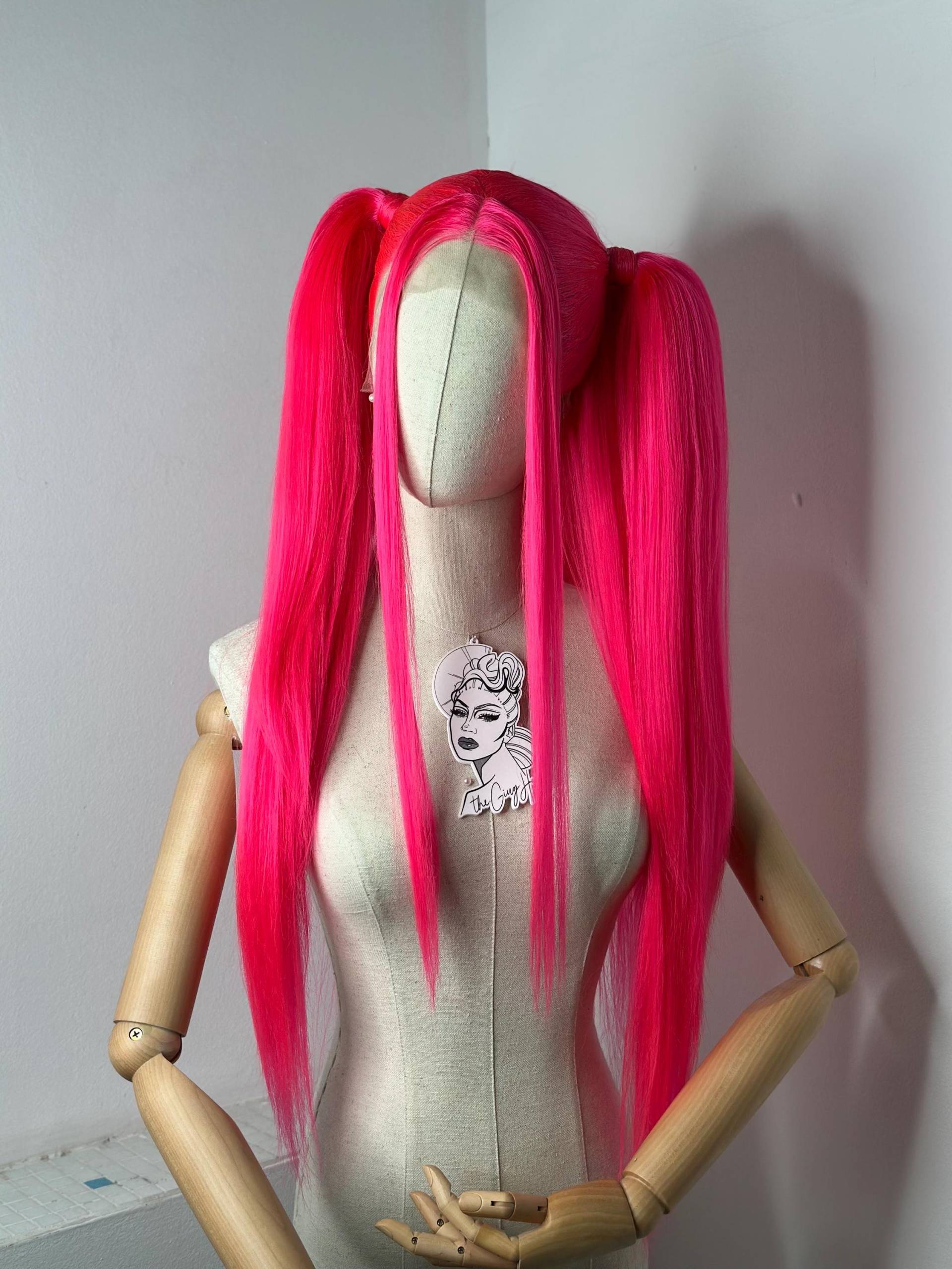 Sleek Half Up Pigtails Wig Hot Pink Sleek Half Up Pigtails Wig Hot Pink von Etsy - TheGingHair