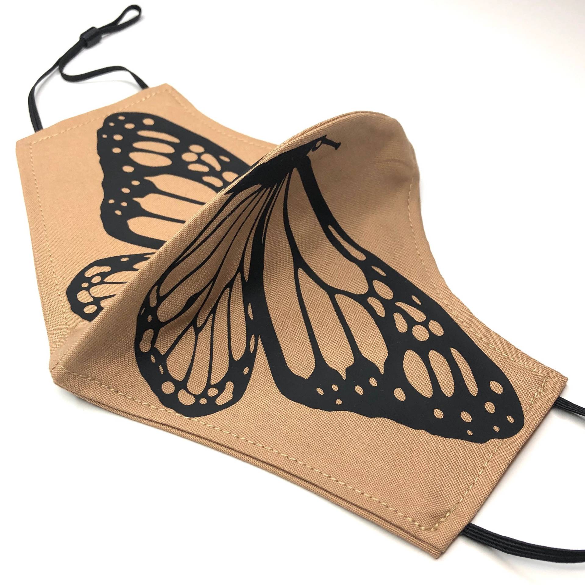 Monarch Butterfly Tan Baumwolle Waschbare Gesichtsmaske von Etsy - TheJesslabelle