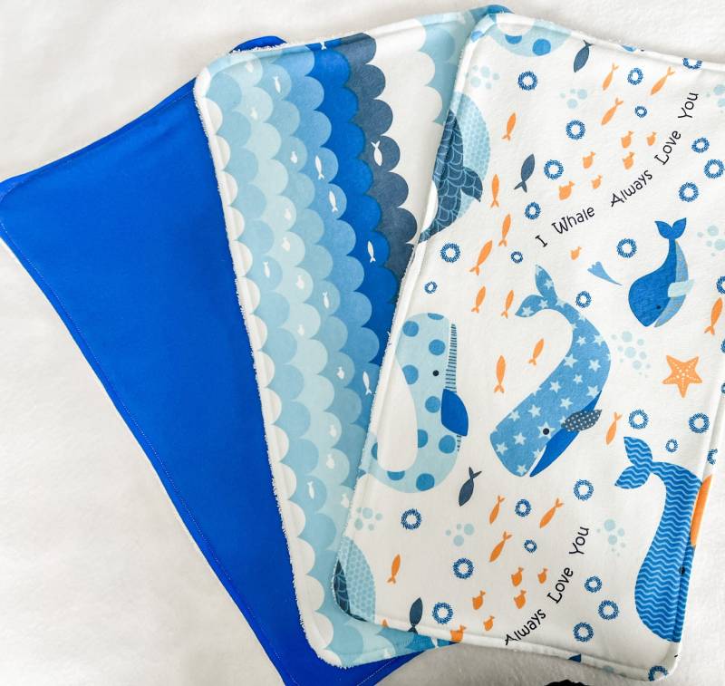 Spucktuch 3Er Set - Ocean Blau, Baby Party Geschenk von Etsy - TheLollyPopShoppeLLC