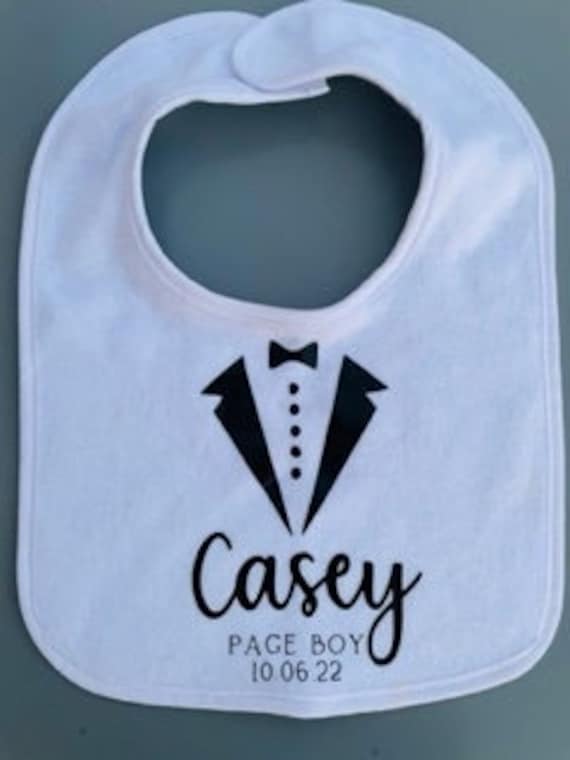 Personalisiertes Page Boy Baby Lätzchen, Personalisiertes Hochzeit Geschenk, Dekor, Personalisierte von Etsy - ThePersonalisedSiopa