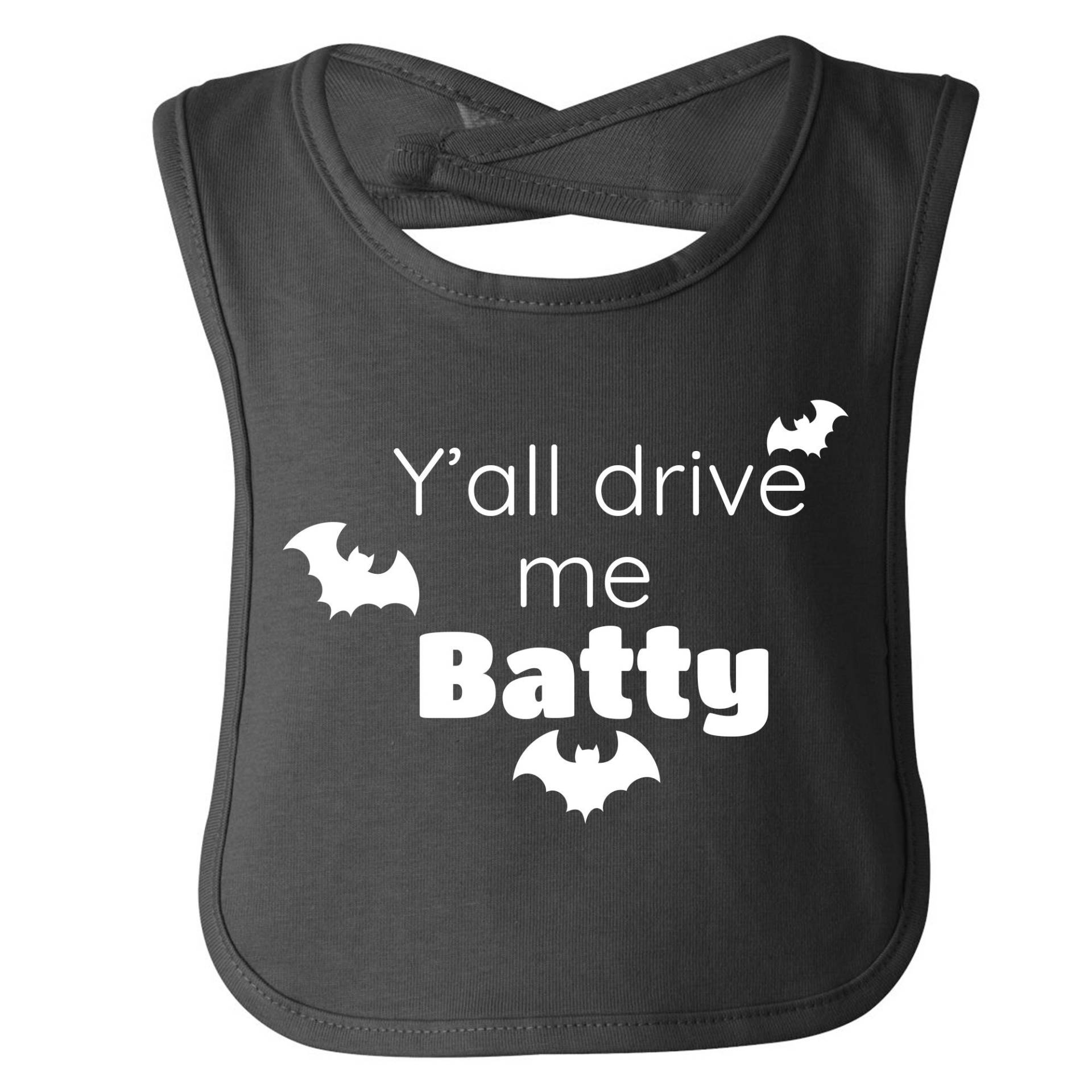 Y'all Drive Me Batty Halloween Baby Bib von Etsy - TheSaltyBears