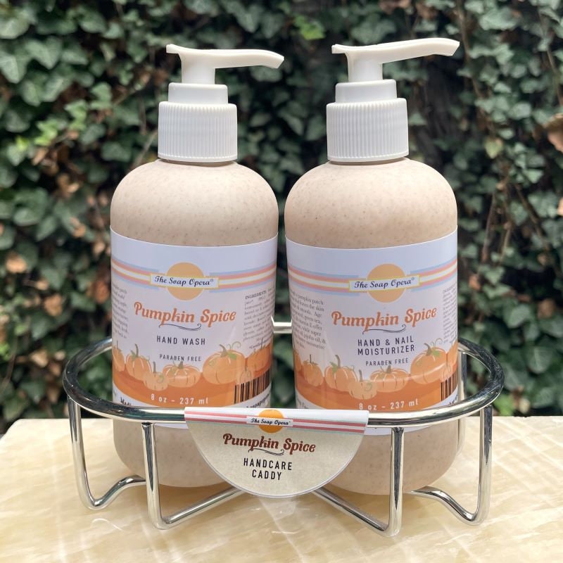 Pumpkin Spice Handpflege Caddy - Hand Wash & Lotion Duo | 8Oz Flasche von Etsy - TheSoapOperaMadison