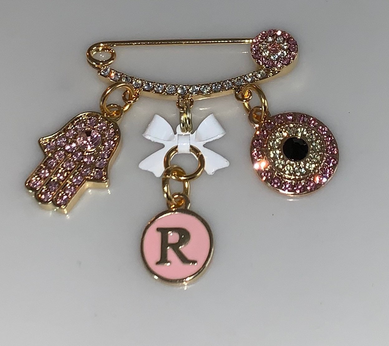 Evil Eye Kinderwagen Pin, Hamsa, 18K Gold Überzogen Evil Eye Kinderwagen Pin, Hamsa, 18K Gold Überzogen von Etsy - TheYinToYourPin