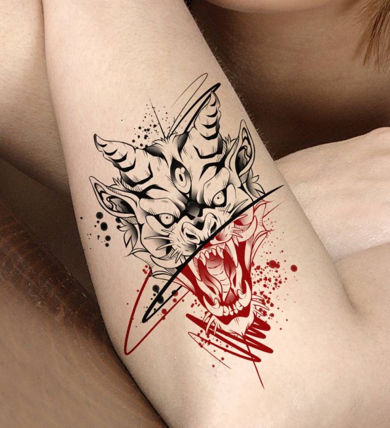 Temporäre Tattoo - Dämon von Etsy - TherbisStudio