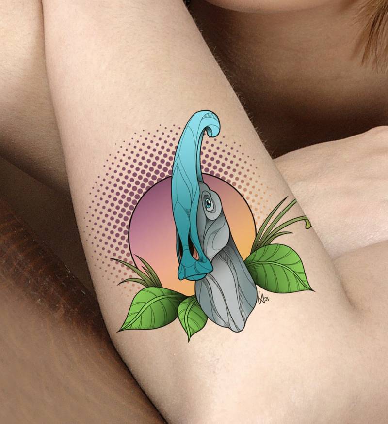 Temporäre Tattoo - Parasaurolophus von Etsy - TherbisStudio