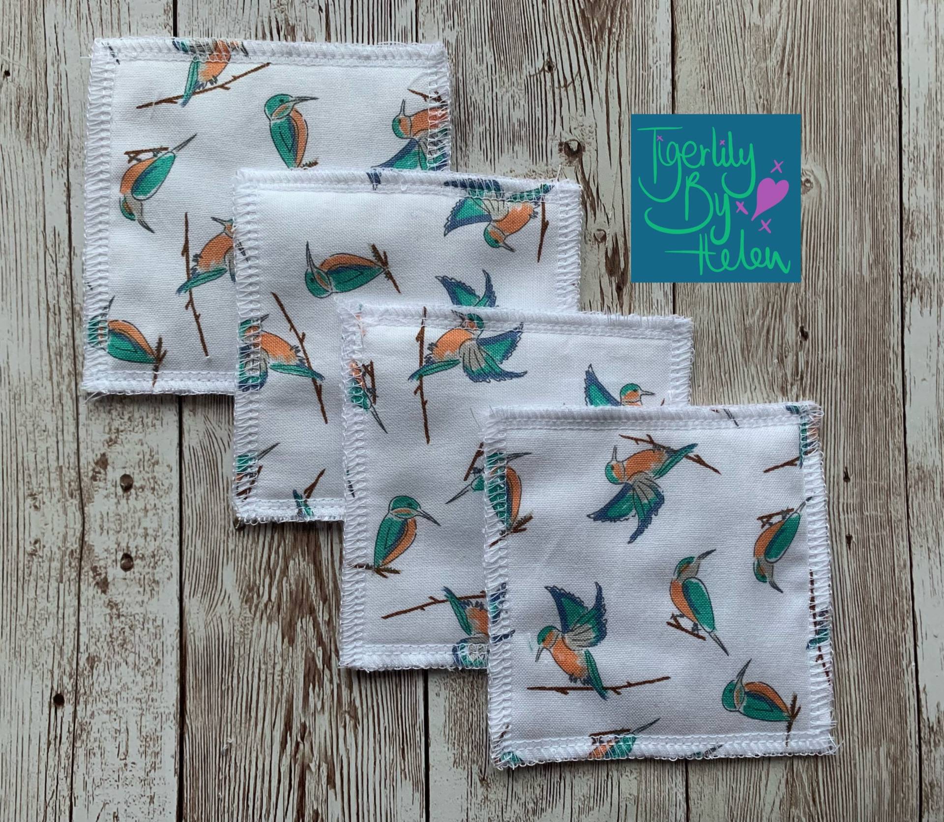 Eisvogel Wiederverwendbare Bambus Baumwollpads von Etsy - TigerlilyByHelen