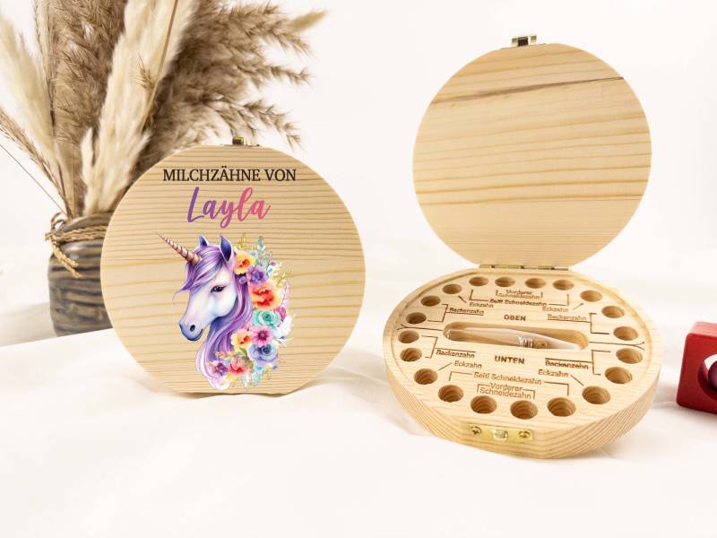 Personalisierte Milchzahndose Einhorn, Zahndose Baby, Milchzähne Kinder, Milchzahnbox, Aus Holz, Baby Aufbewahrung von Etsy - TimberTalesCreations