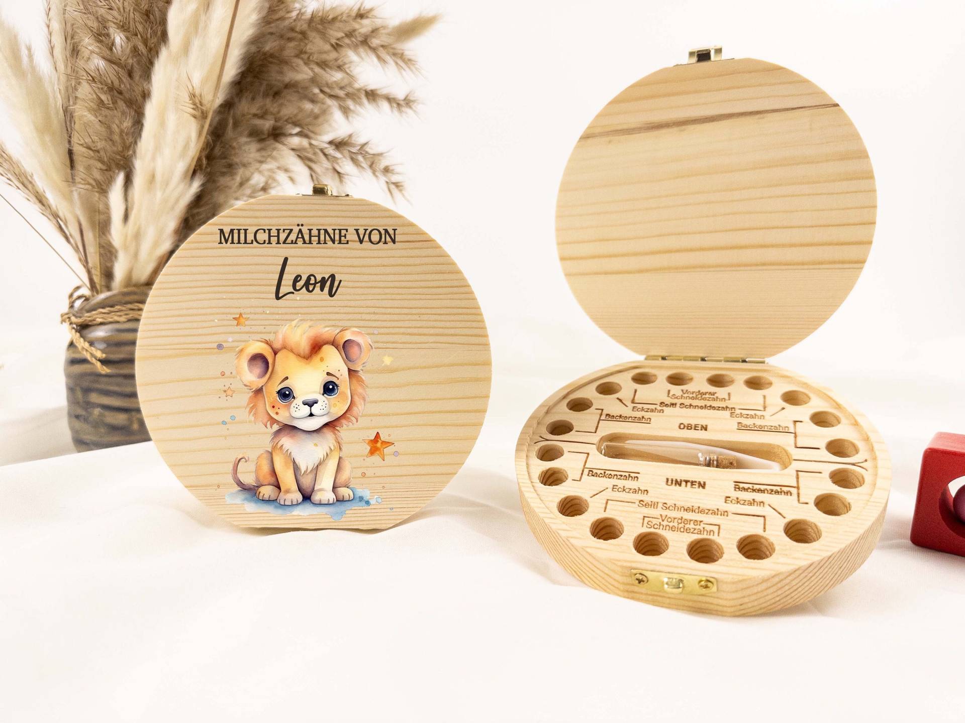 Personalisierte Zahndose Löwe Für Junge, Baby, Milchzähne, Milchzahnbox, Aus Holz, Baby Geschenk, Taufgeschenk von Etsy - TimberTalesCreations