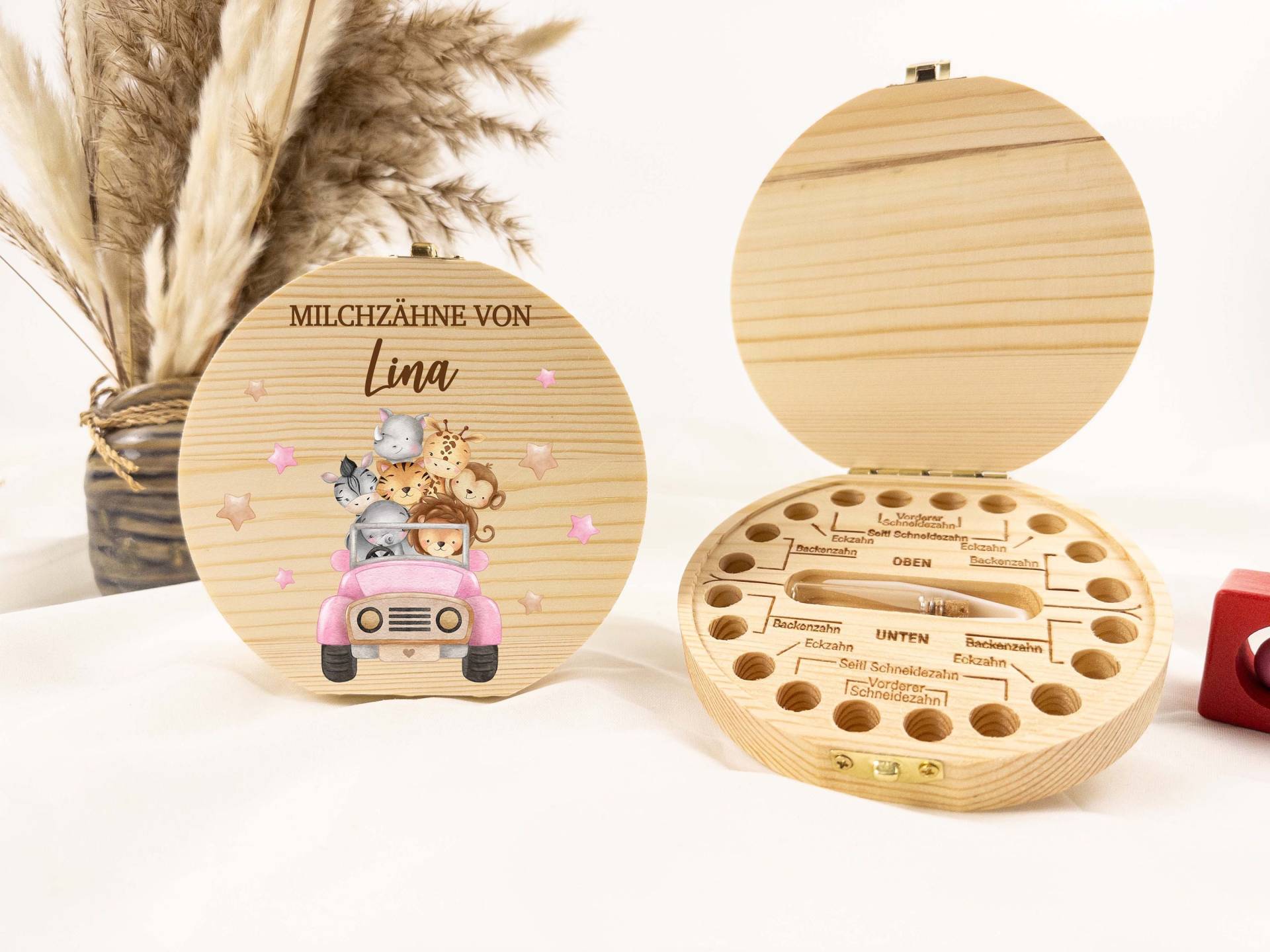 Personalisierte Zahndose Safari Für Mädchen, Baby, Milchzähne, Milchzahnbox, Aus Holz, Baby Geschenk, Milchzähne von Etsy - TimberTalesCreations