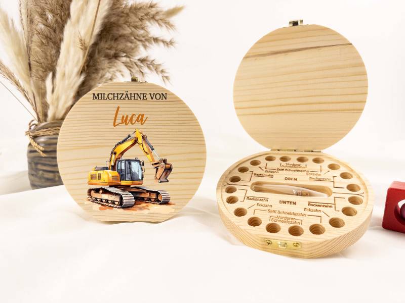 Traktor Zahndose, Personalisierte Zahndose Bagger, Milchzähne, Milchzahnbox, Aus Holz, Baby Geschenk, Geburt Geschenk, Milchzähne von Etsy - TimberTalesCreations