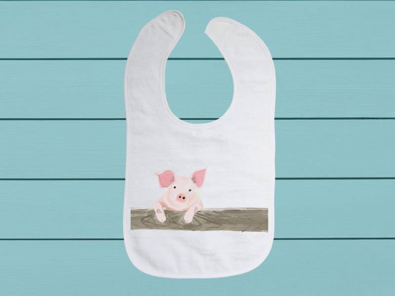 Schweinchen Lätzchen - Baumwoll Frottee Tuch Baby Mit Weichem Verschluss von Etsy - TinaLabadiniDesigns