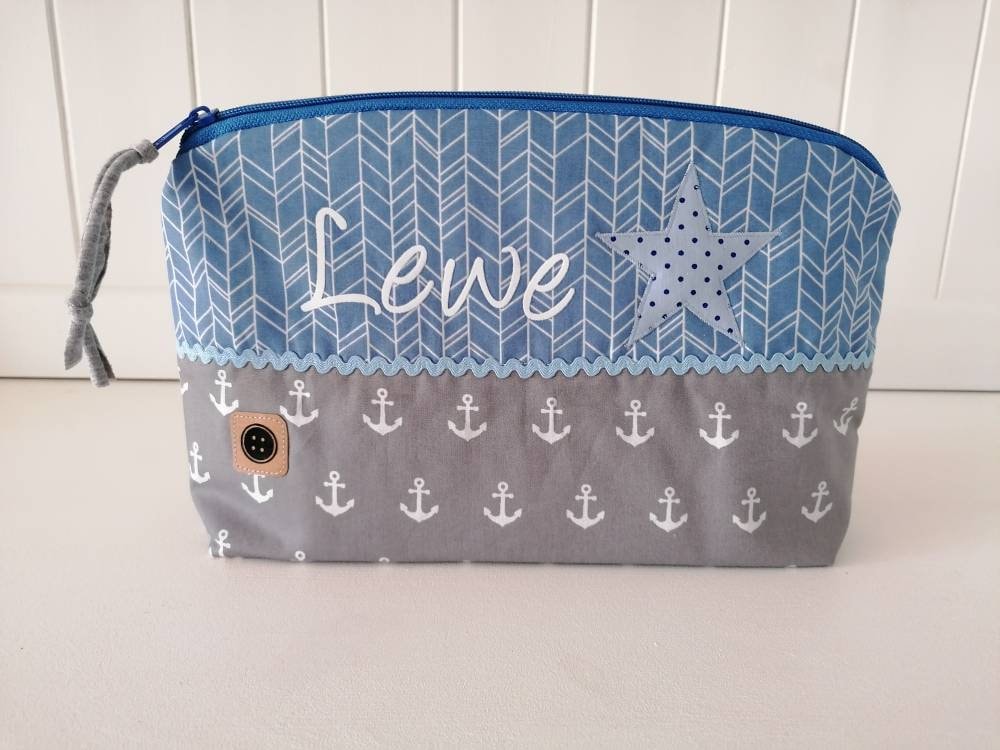 Windeltasche Inklusive Name/ Anker/ Maritim/Grau/Blau/ Taufgeschenk/ Geschenk Zur Geburt von Etsy - TinasKnoepfchen