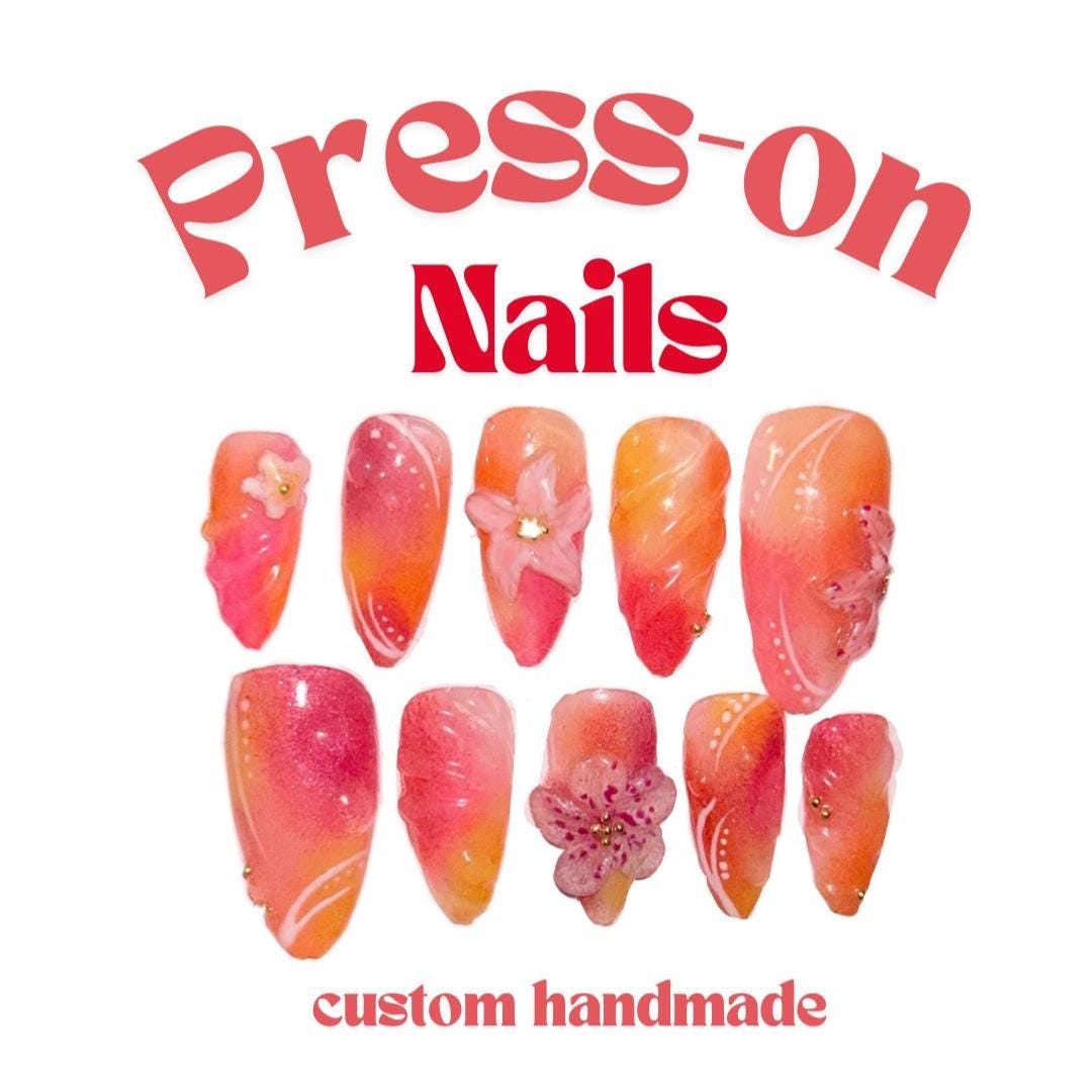 Personalisierte Nägel, Custom Press-On Nails, Gel Press-Ons Personalisierte Nägel, Custom Press-On Nails, Gel Press-Ons von Etsy - TipTideNails
