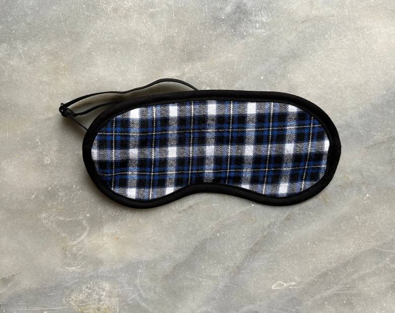 Schlafmaske Flanell Schwarz/Blau-Kariert , Augenmaske, Kissen, Entspannung von Etsy - Tocchine