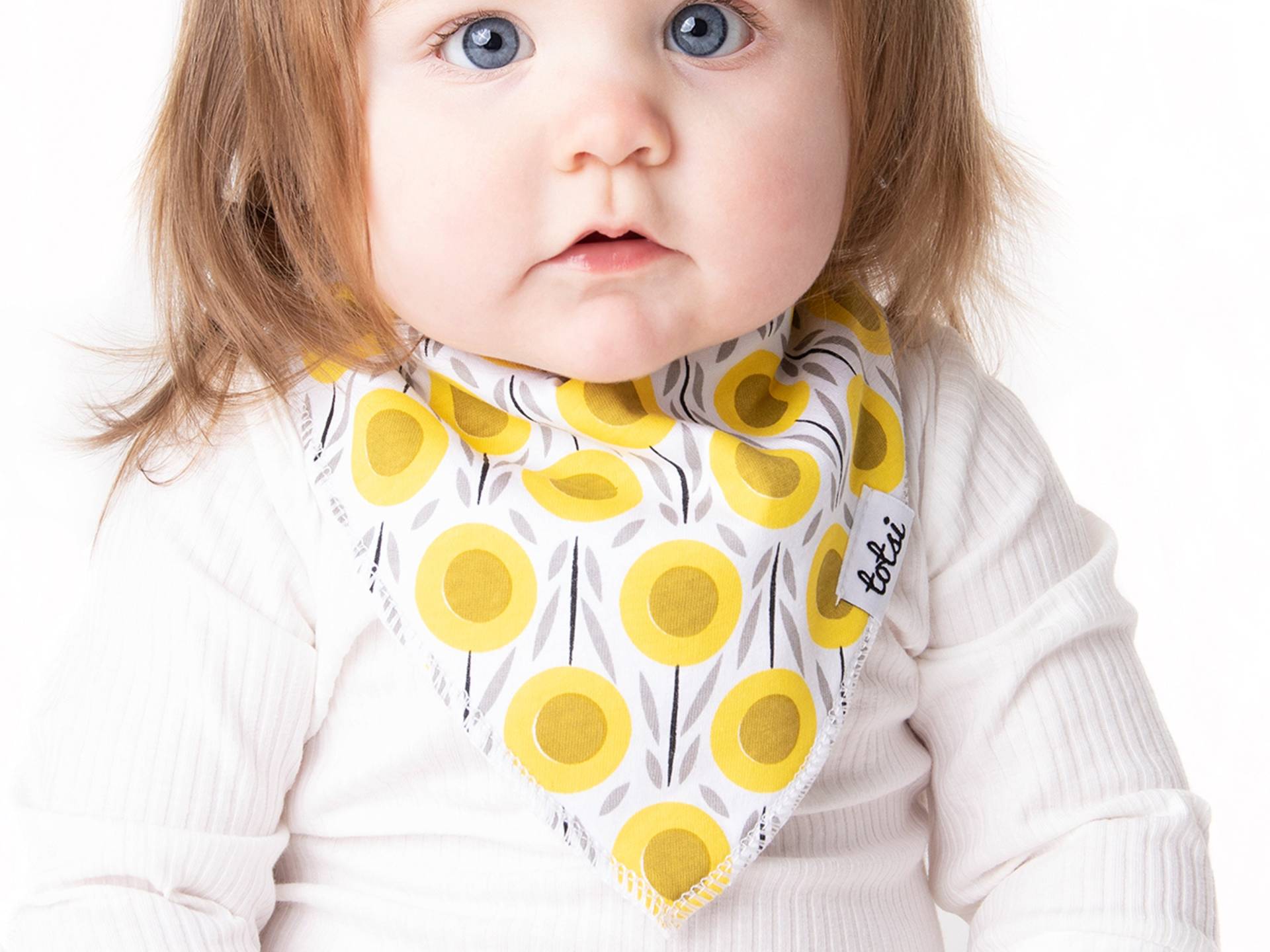 Sonnenblumen-Tuch - Bio-Gestepptes Baby-Bib-Bandana-Dribble-Bib von Etsy - TotsiUK