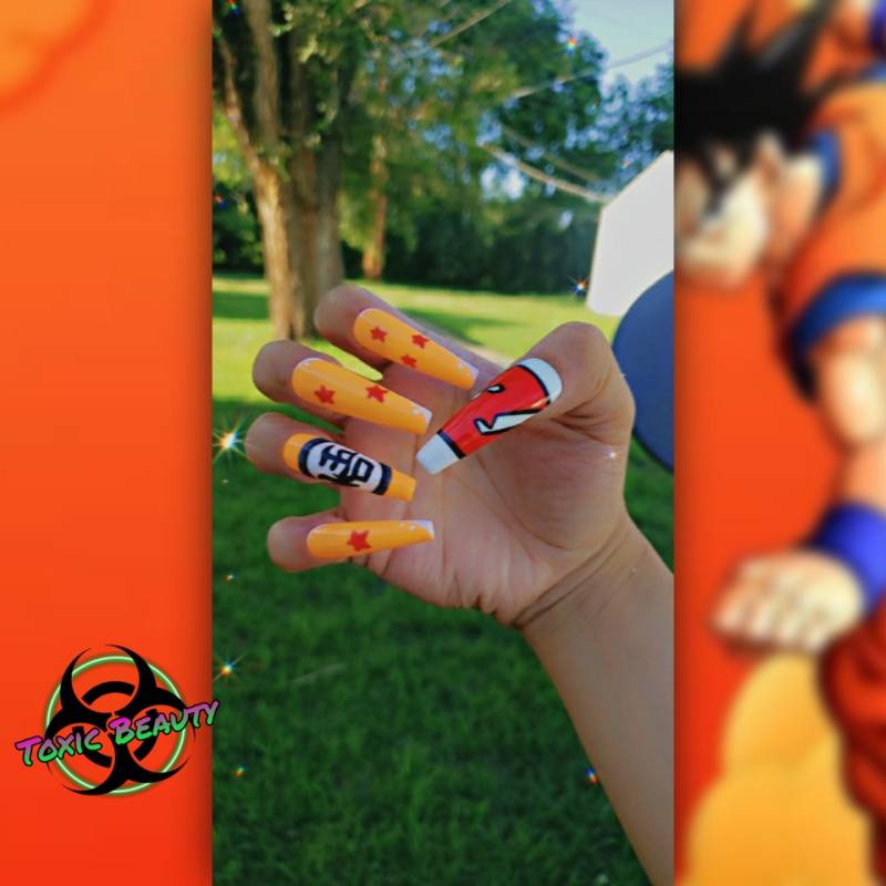 Super Handbemalte Anime/Manga Theme Auf Nägel Drücken von Etsy - ToxicBeautyNailArt