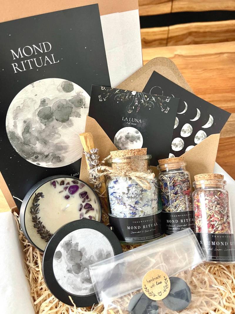 Mond Ritual Geschenk Set Kornblume Lavendel | Badesalz Räucherwerk Räuchermischung Relax Box Selfcare Entspannungsbox Für Frauen von Etsy - TraumfaengerLaden