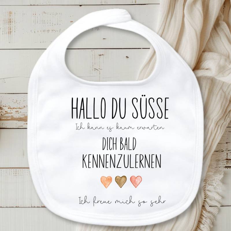 Babylätzchen Schwangerschaft Verkünden -Hallo Du Süsse - Spruch Im Geschenkbeutel- Geschenk Zur Baby-Ankündigung, Baby-Überraschung, Geburt von Etsy - TrendMama