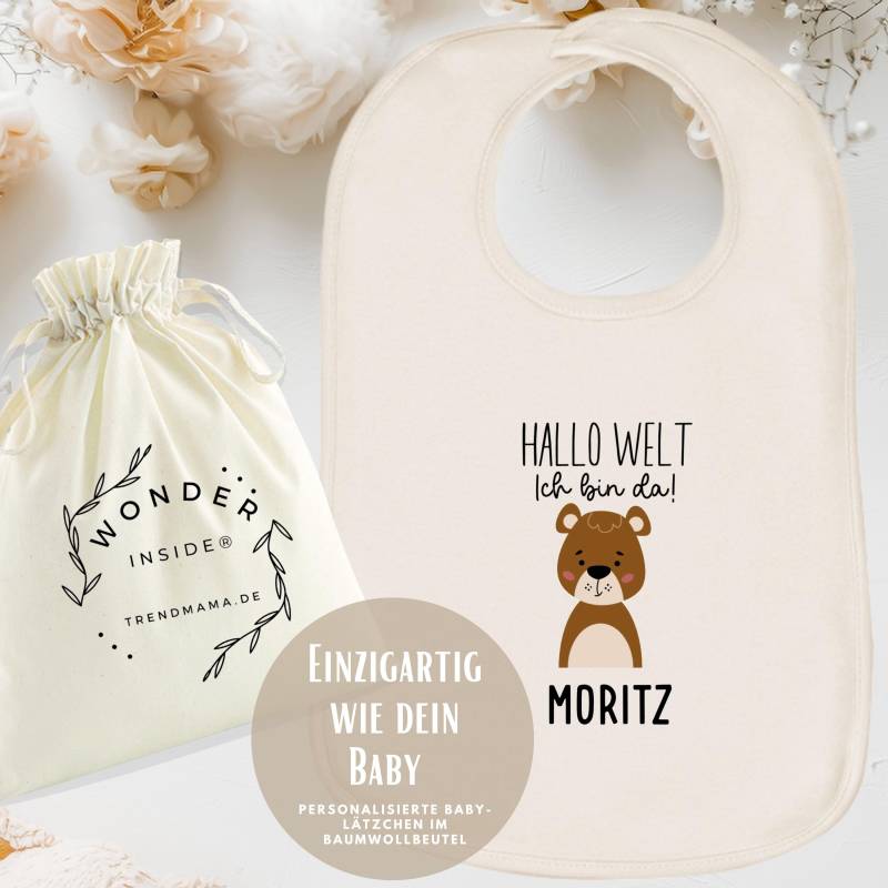 Personalisiertes Babylätzchen - Mit Namen |Geschenk Geburt, Baby Shower & Taufe | Baby-Lätzchen Design Bär Im Baumwollbeutel von Etsy - TrendMama