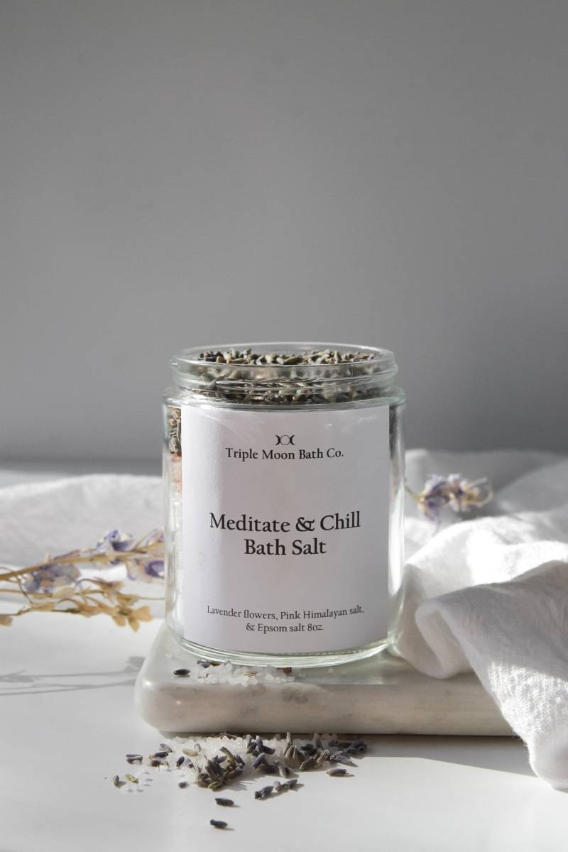 Meditate & Chill Badesalz Jar von Etsy - TripleMoonBathCo