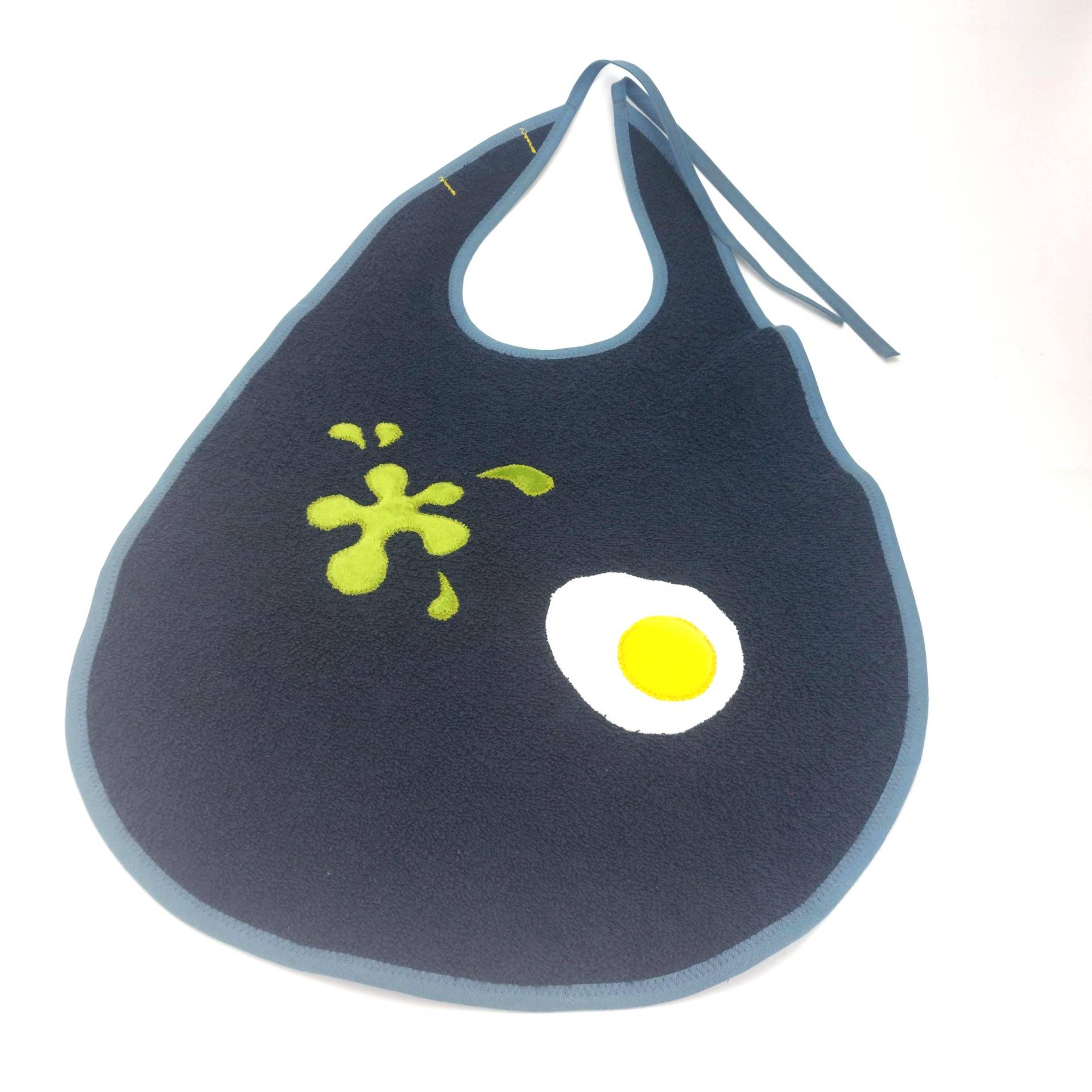 Großes Senoiren-Lätzchen Xxl, Für Erwachsene, Schwarz, Mit Spiegelei Und Spinatfleck-Applikation Großes Senoiren-Lätzchen Xxl, Für Erwachsene, Schwarz, Mit Spiegelei Und Spinatfleck-Applikation von Etsy - Trullafabrik