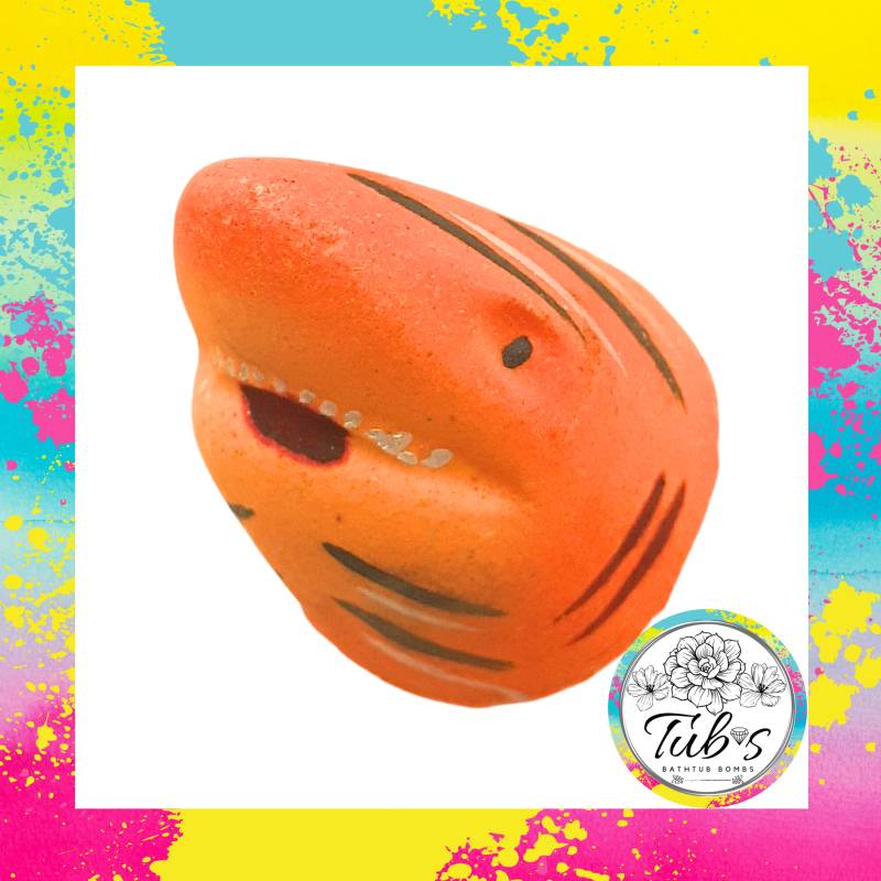 Tigerhai Badebombe Hai Angreifen Geburtstagsgeschenk Tier Uk Handgemacht Orange Schwarz Rot Blutbad Kunst Einzigartig Wannen Halloween von Etsy - Tubsbathbombs