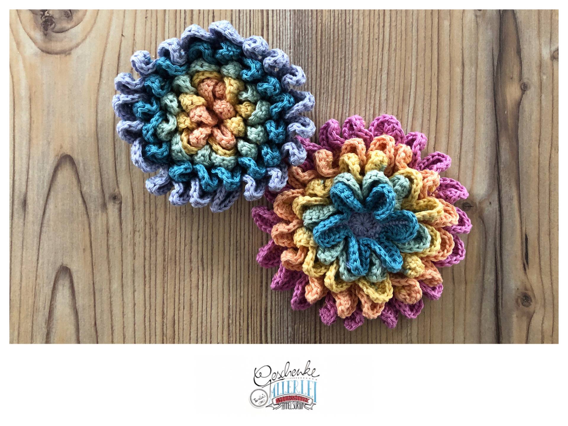 Gehäkelte Muttermund-Blume in Sanften Regenbogen-Farben - Geburtsvorbereitung Arbeitsmittel Für Die Schwangerschaft, Hebammen Und Doulas von Etsy - TunellasGeschenke