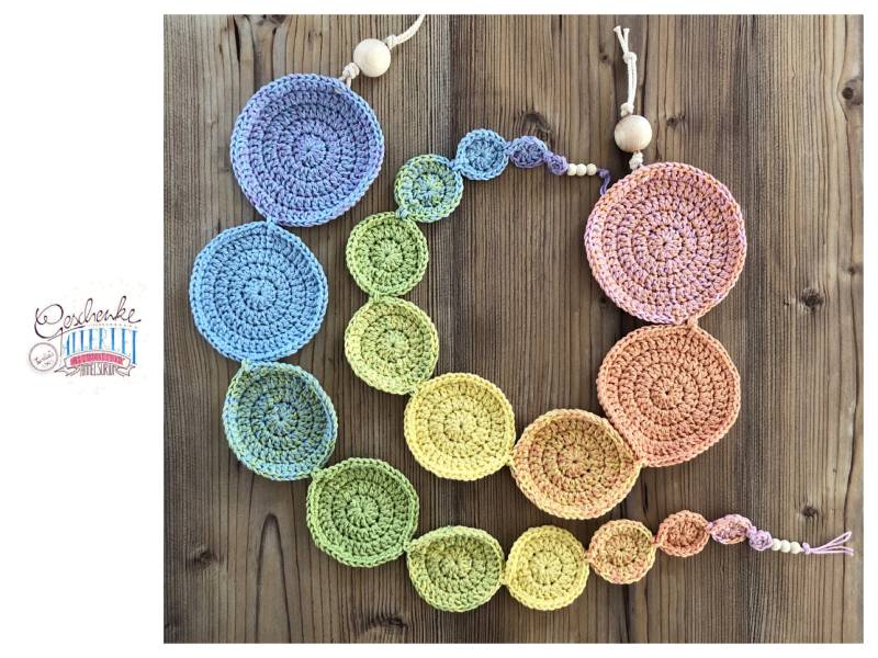 Gehäkelte Muttermund-Schablonen in Pastell Regenbogen-Farben - Lehrkette Für Hebammen Lehrmittel Lehrmodell Geburtsvorbereitung von Etsy - TunellasGeschenke