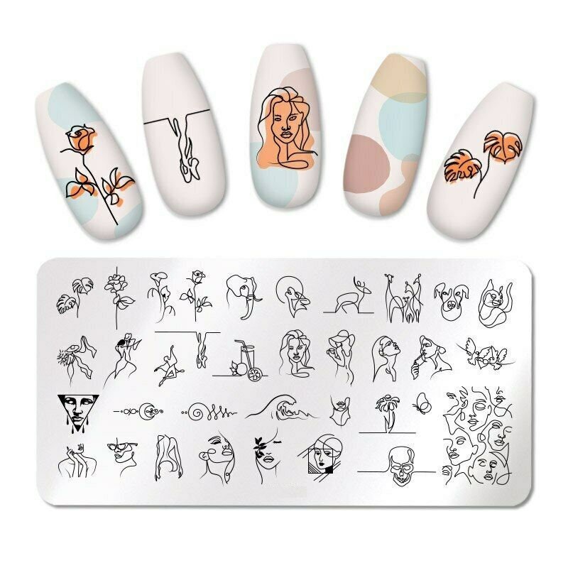 Abstrakte Nail Art Stamping Platte Nagel Stempel Für Diy Maniküre von Etsy - TwistedRealityCrafts