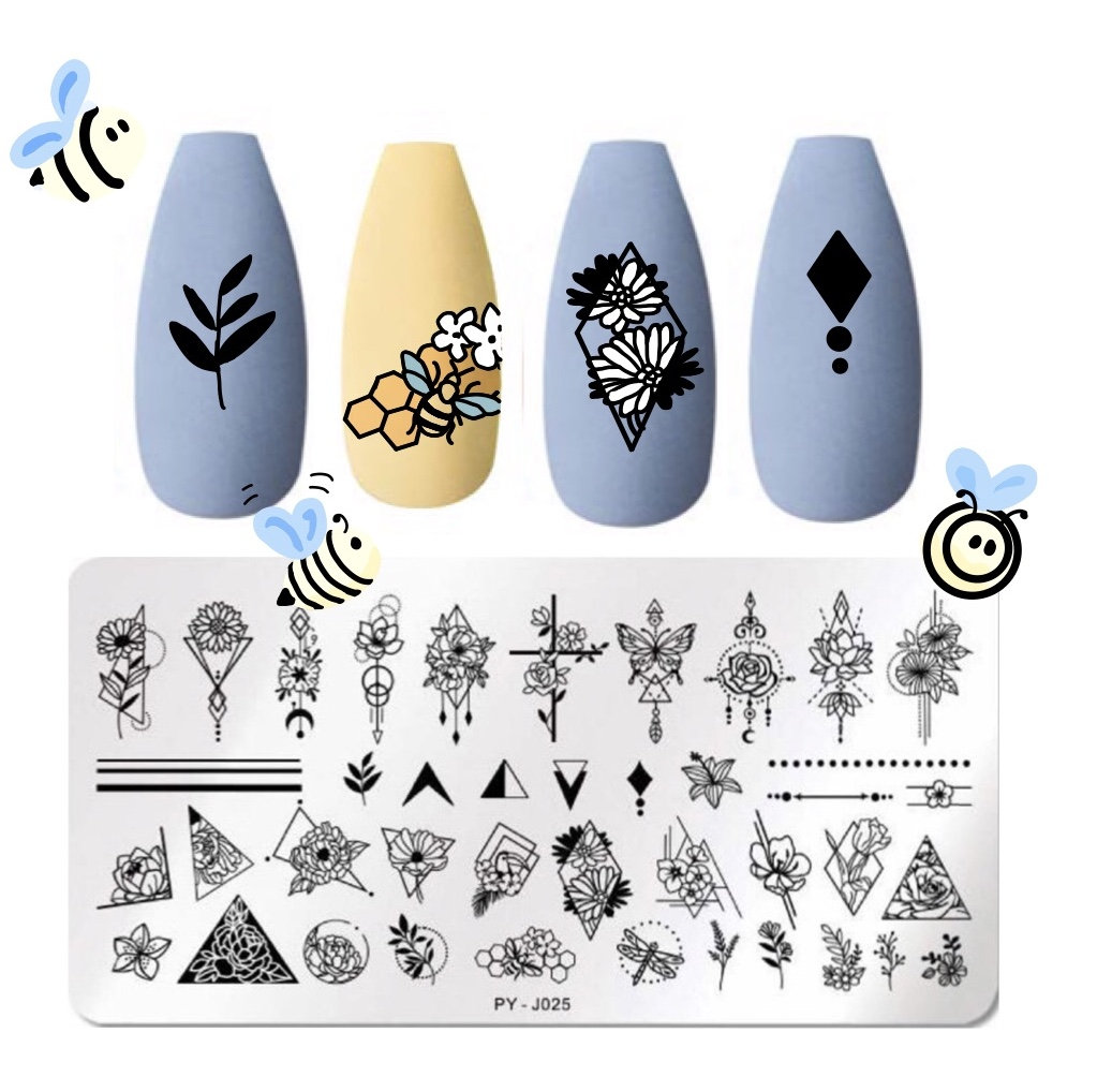 Blumen Und Bienen Nail Art Stamping Platte Nagel Stempel Für Diy Maniküre von Etsy - TwistedRealityCrafts